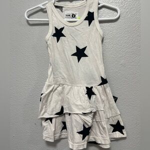 nununu Black Star ruffled size 12-18 month Kids Dress